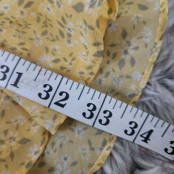 Hollister Spaghetti‎ Strap Wrap Dress Yellow Floral Size Small - Picture 12 of 12